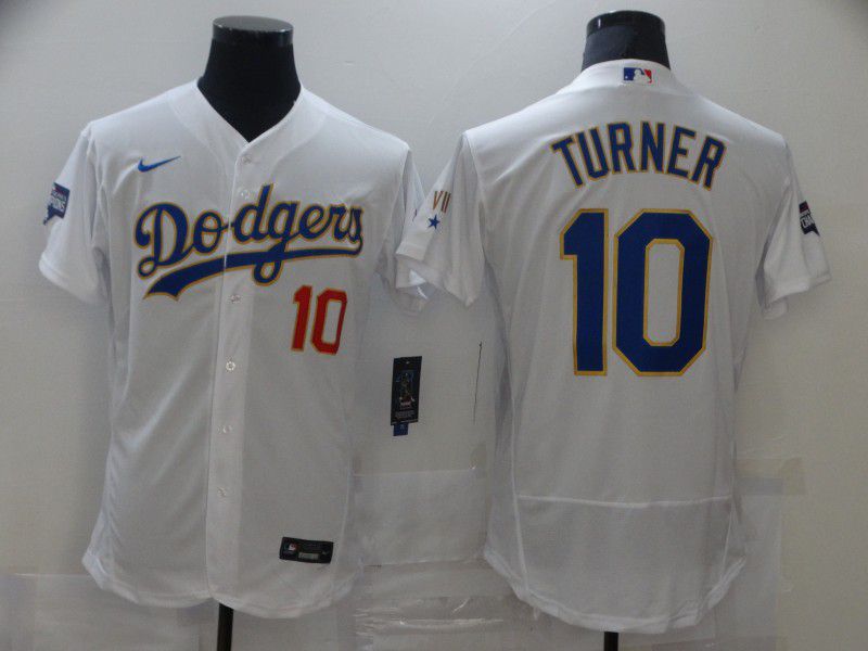 Men Los Angeles Dodgers #10 Turner White Elite 2021 Nike MLB Jersey->los angeles dodgers->MLB Jersey